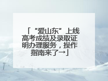 “爱山东”上线高考成绩及录取证明办理服务，操作指南来了→