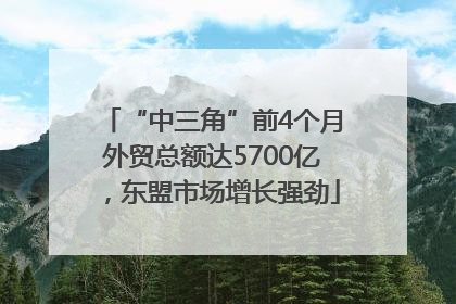 “中三角”前4个月外贸总额达5700亿，东盟市场增长强劲