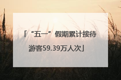 “五一”假期累计接待游客59.39万人次