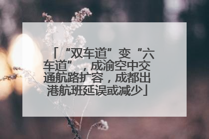 “双车道”变“六车道”，成渝空中交通航路扩容，成都出港航班延误或减少