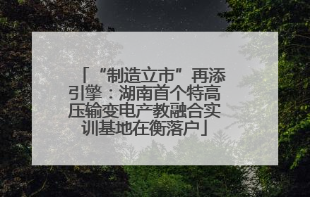 “制造立市”再添引擎：湖南首个特高压输变电产教融合实训基地在衡落户