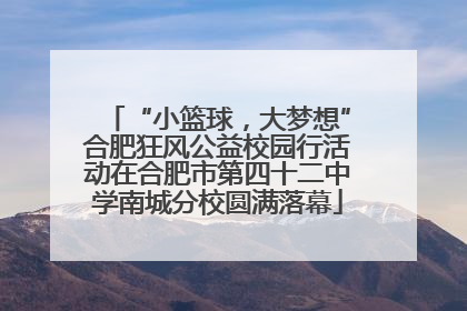 “小篮球，大梦想”合肥狂风公益校园行活动在合肥市第四十二中学南城分校圆满落幕
