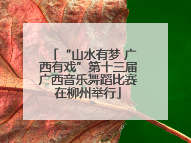 “山水有梦 广西有戏”第十三届广西音乐舞蹈比赛在柳州举行