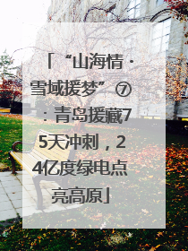 “山海情・雪域援梦”⑦：青岛援藏75天冲刺，24亿度绿电点亮高原