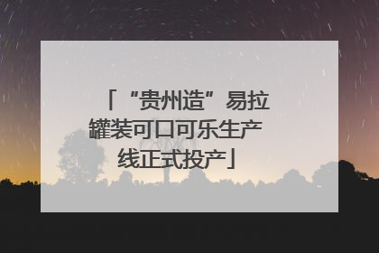 “贵州造”易拉罐装可口可乐生产线正式投产