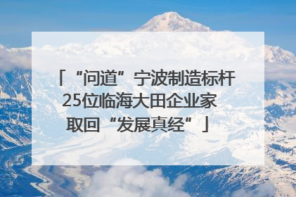 “问道”宁波制造标杆 25位临海大田企业家取回“发展真经”