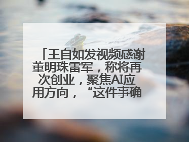 王自如发视频感谢董明珠雷军，称将再次创业，聚焦AI应用方向，“这件事确实来钱快”