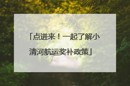 点进来！一起了解小清河航运奖补政策