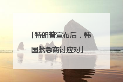 特朗普宣布后，韩国紧急商讨应对