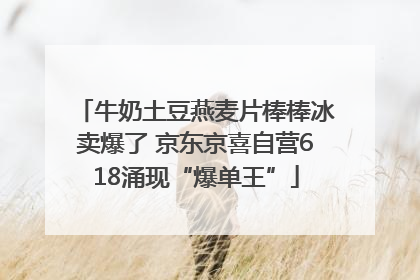 牛奶土豆燕麦片棒棒冰卖爆了 京东京喜自营618涌现“爆单王”