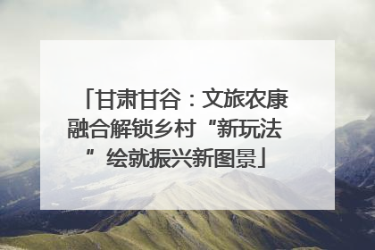甘肃甘谷：文旅农康融合解锁乡村“新玩法”绘就振兴新图景