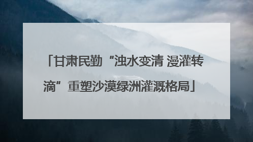 甘肃民勤“浊水变清 漫灌转滴”重塑沙漠绿洲灌溉格局