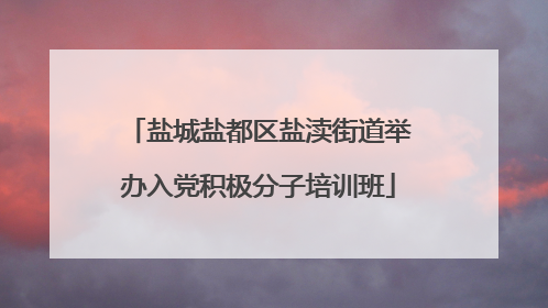 盐城盐都区盐渎街道举办入党积极分子培训班