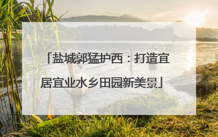 盐城郭猛护西：打造宜居宜业水乡田园新美景