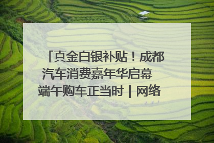 真金白银补贴！成都汽车消费嘉年华启幕 端午购车正当时｜网络中国节·端午