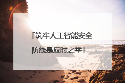 筑牢人工智能安全防线是应时之举
