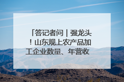 答记者问｜强龙头！山东规上农产品加工企业数量、年营收均居全国首位