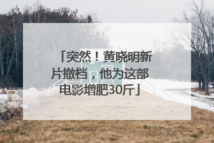 突然！黄晓明新片撤档，他为这部电影增肥30斤