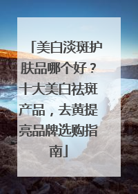 美白淡斑护肤品哪个好？十大美白祛斑产品，去黄提亮品牌选购指南