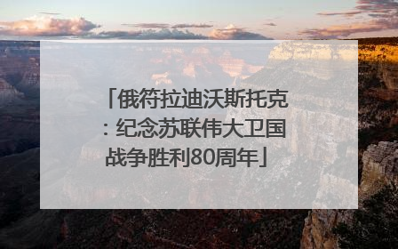 俄符拉迪沃斯托克：纪念苏联伟大卫国战争胜利80周年
