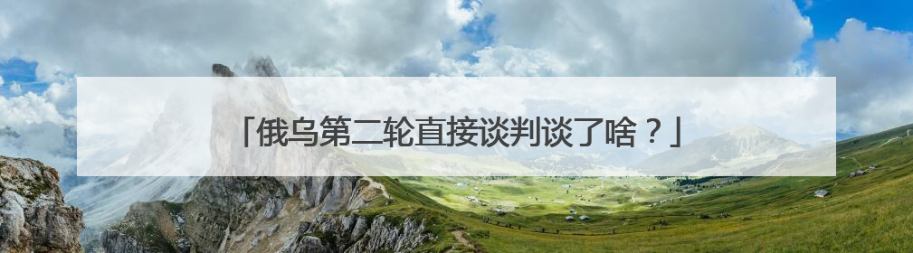 俄乌第二轮直接谈判谈了啥？