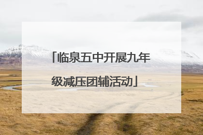 临泉五中开展九年级减压团辅活动