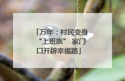 万年：村民变身“上班族” 家门口开辟幸福路