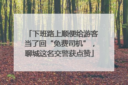 下班路上顺便给游客当了回“免费司机”，聊城这名交警获点赞
