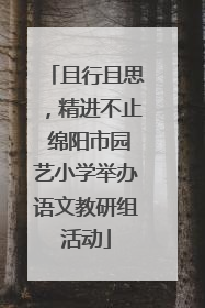 且行且思，精进不止 绵阳市园艺小学举办语文教研组活动