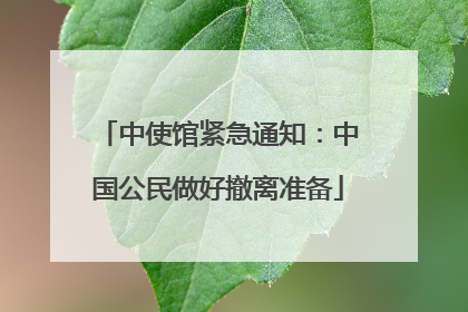 中使馆紧急通知：中国公民做好撤离准备