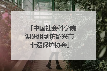 中国社会科学院调研组到访绍兴市非遗保护协会