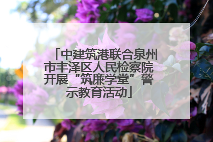 中建筑港联合泉州市丰泽区人民检察院开展“筑廉学堂”警示教育活动