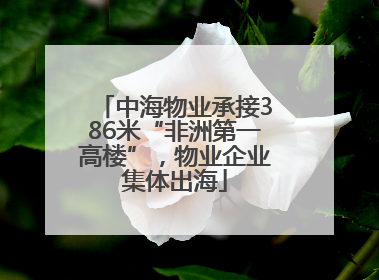 中海物业承接386米“非洲第一高楼”，物业企业集体出海