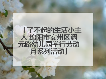 了不起的生活小主人 绵阳市安州区调元路幼儿园举行劳动月系列活动