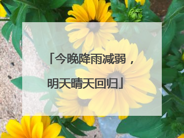 今晚降雨减弱，明天晴天回归