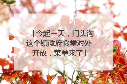 今起三天，门头沟这个镇政府食堂对外开放，菜单来了