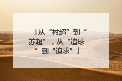 从“村超”到“苏超”，从“追球”到“追求”