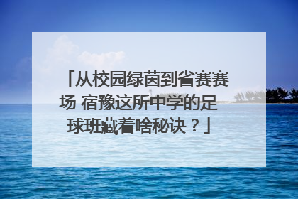 从校园绿茵到省赛赛场 宿豫这所中学的足球班藏着啥秘诀？