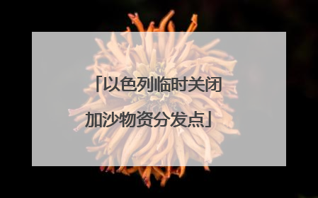 以色列临时关闭加沙物资分发点