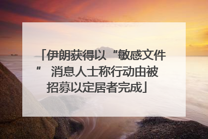 伊朗获得以“敏感文件” 消息人士称行动由被招募以定居者完成