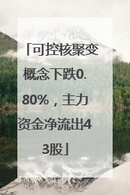 可控核聚变概念下跌0.80%，主力资金净流出43股