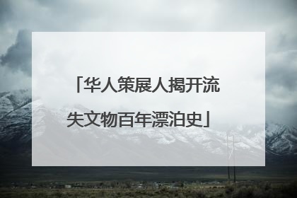 华人策展人揭开流失文物百年漂泊史