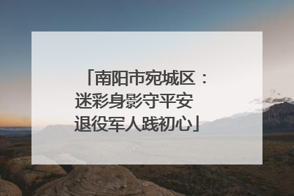 南阳市宛城区：迷彩身影守平安 退役军人践初心