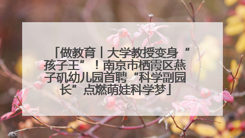 做教育︱大学教授变身“孩子王”！南京市栖霞区燕子矶幼儿园首聘“科学副园长”点燃萌娃科学梦