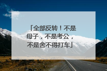 全部反转！不是母子，不是考公，不是舍不得打车