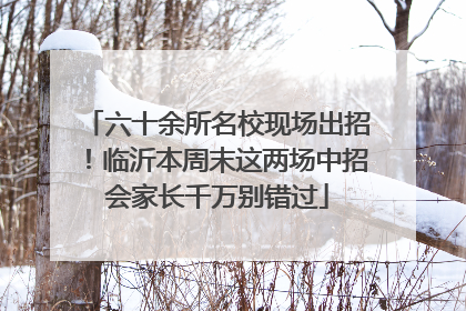 六十余所名校现场出招！临沂本周末这两场中招会家长千万别错过