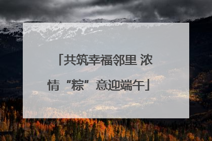 共筑幸福邻里 浓情“粽”意迎端午