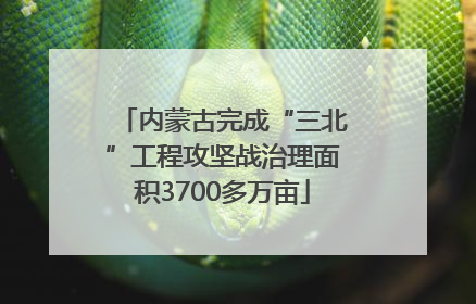 内蒙古完成“三北”工程攻坚战治理面积3700多万亩
