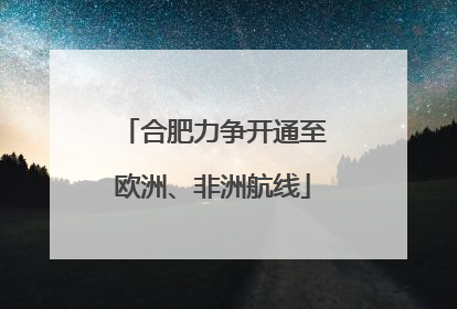 合肥力争开通至欧洲、非洲航线
