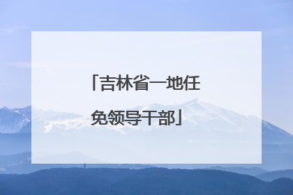吉林省一地任免领导干部